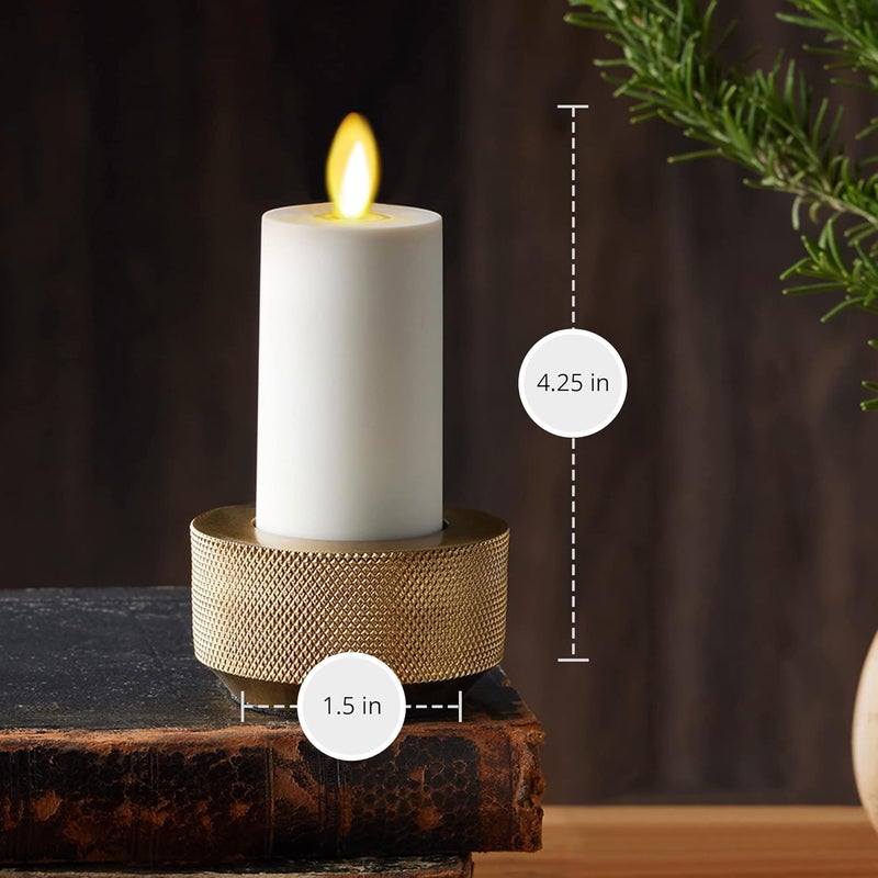 LUMINARA Outdoor Votive Flameless LED Candle, Set of 2 Ivory 1.5" x 4", Moving Flame Battery Operated Timer Remote Ready IPX4 Matte Plastic Finish - Image 5